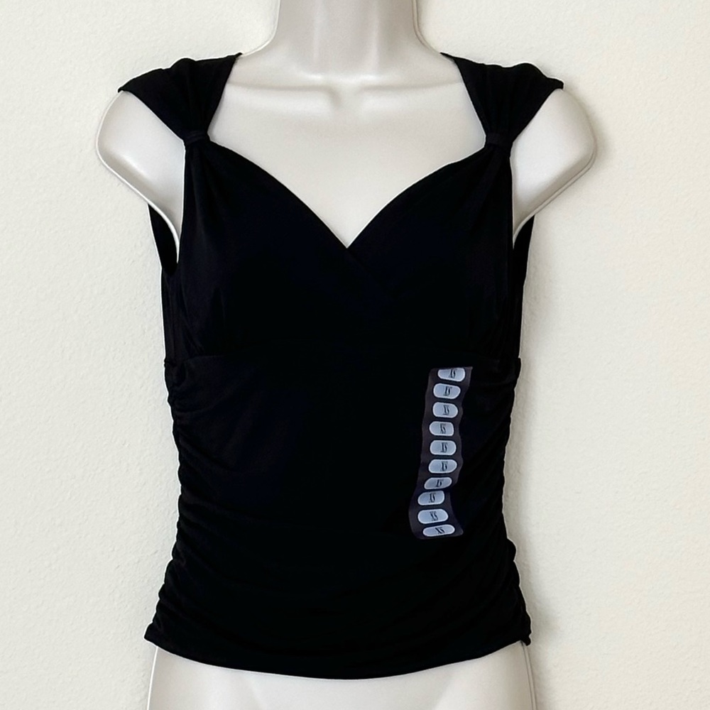 Ruched Tie Shoulder Top